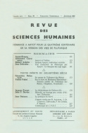 Revue des Sciences Humaines, n°94/avril - juin 1959