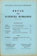 Revue des Sciences Humaines, n°67/juillet - septembre 1952