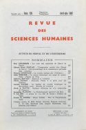 Revue des Sciences Humaines, n°126 /avril - juin  1967