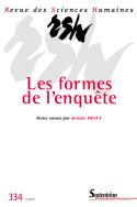 Revue des Sciences Humaines, n°334/avril-juin 2019