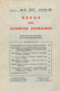 Revue des Sciences Humaines, n°110 /avril - juin  1963